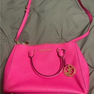 Authentic Michael Kors Savannah Medium Satchel Pink Handbag
